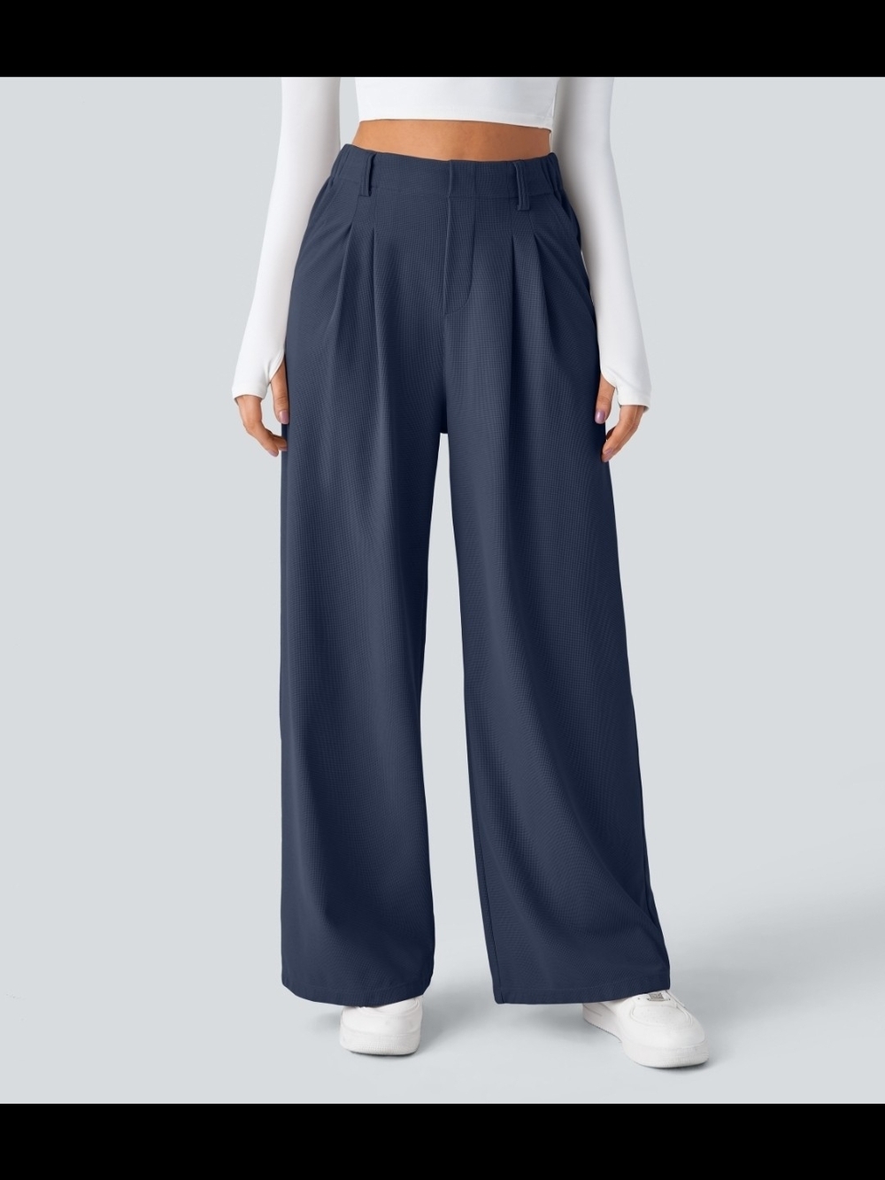 Halara Flex™ High Waisted Pocket Wide Leg Waffle Work Pants